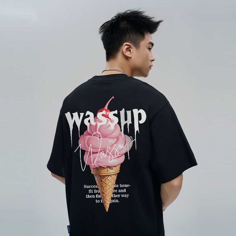 WASSUP冰淇淋潮流短袖T恤