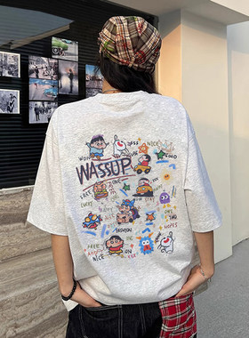 WASSUP可爱多小新短袖T恤女夏季