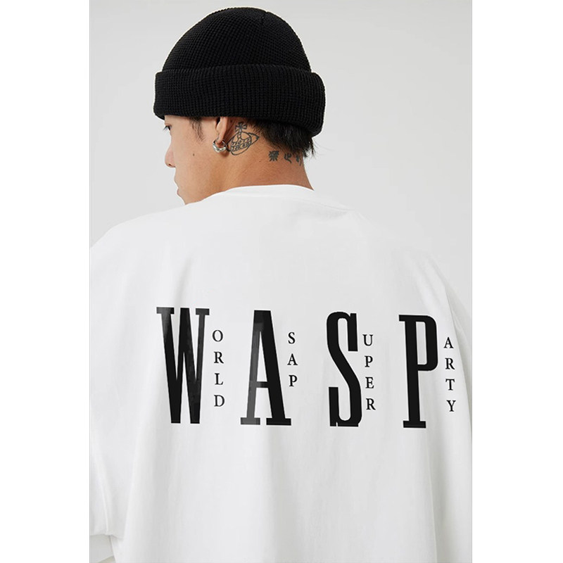 WASSUP潮牌美式字母印花长袖T恤男女秋季宽松oversize圆领体恤衫,男装,T恤,淘宝优惠券,粉丝福利购,淘宝优惠卷