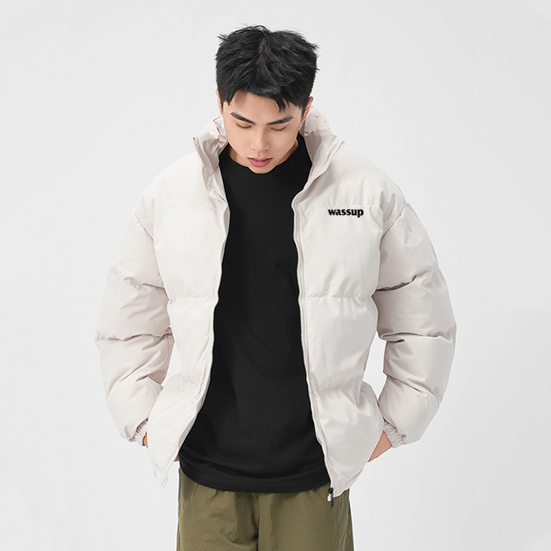 WASSUP潮牌字母棉服外套男