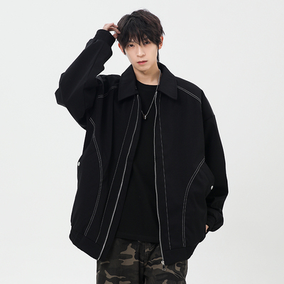 WASSUP复古工装飞行夹克外套男