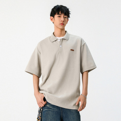 WASSUP夏季休闲T恤POLO衫短袖男