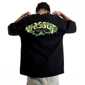 上衣情侣款 WASSUP美式 宽松字母潮牌体恤衫 2024新款 重磅t恤男夏季