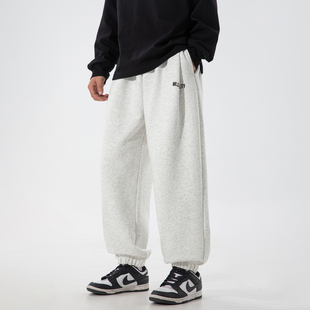 WASSUP潮牌重磅运动卫裤男裤春秋季新款宽松束腿裤休闲裤直筒裤子