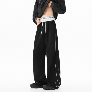 宽松街舞运动百搭阔腿弯刀裤 男2025美式 女 休闲裤 WASSUP潮牌春秋季