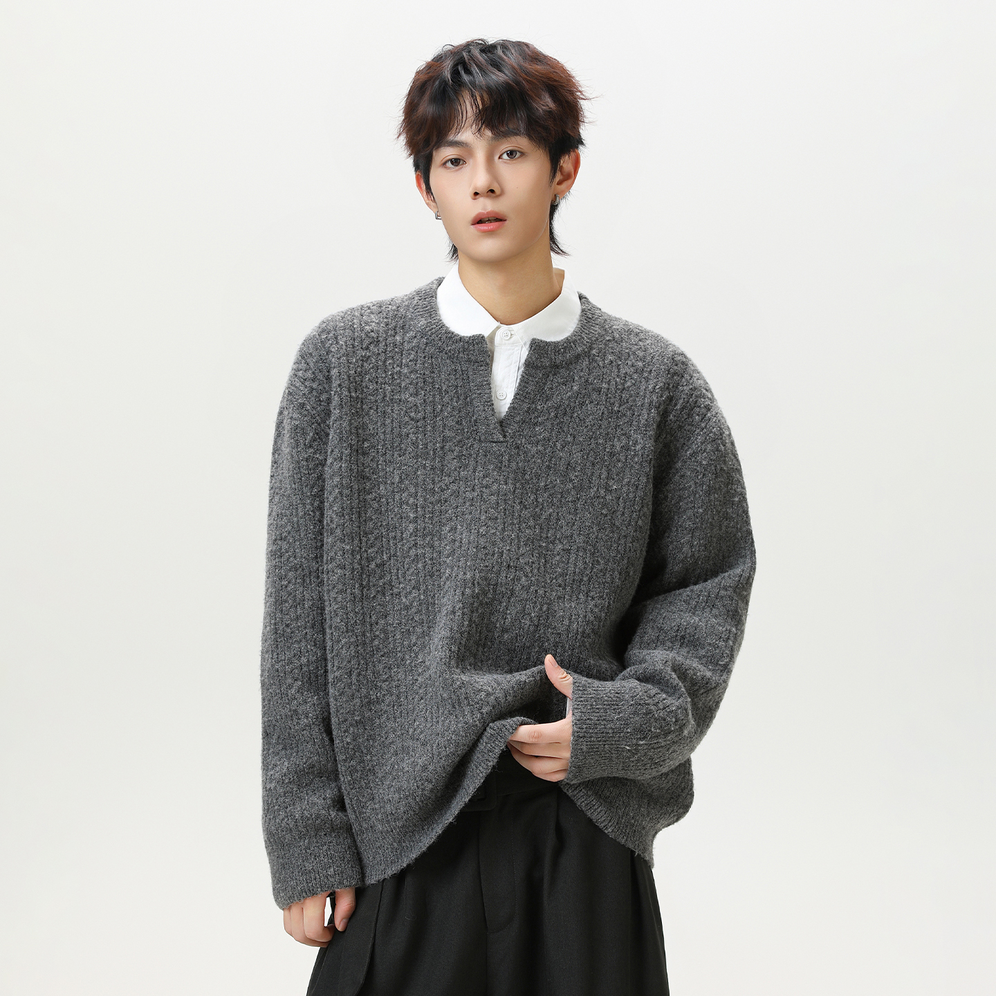 WASSUP美式麻花针织毛衣男女潮牌