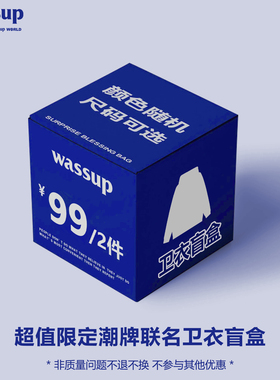 WASSUP春秋冬反季福袋盲盒随机2件装 卫衣/圆领/帽衫重磅潮牌联名