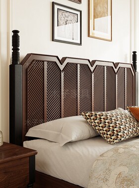 木子 法式复古实木床中古风双人床罗马柱娜塔莉床美式主卧大床