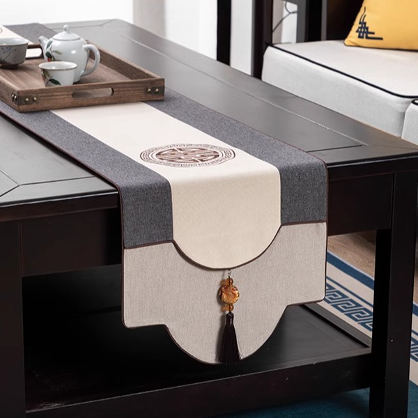 新中式桌旗布防滑定制防水推荐