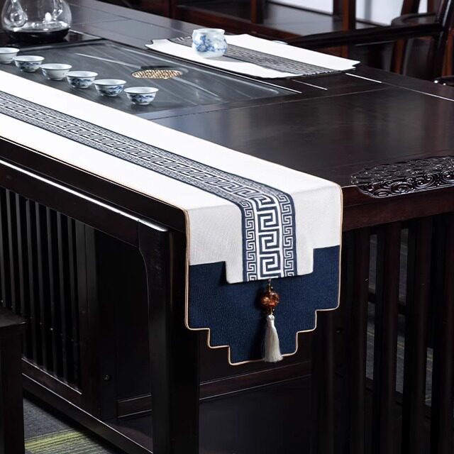 新中式桌旗中国风茶桌专用茶台茶席垫茶几防滑布艺长条防水定制,居家布艺,桌旗,淘宝优惠券,粉丝福利购,淘宝优惠卷