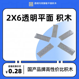 2*6孔小颗粒表面光滑光板100粒大块薄板路面积木边框光面平板积木
