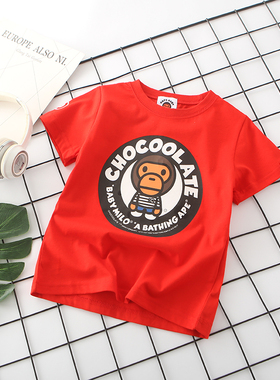 BOY童装特价清仓圆圈鼠卡通印花儿童夏季短袖t幼儿潮童中性半袖潮