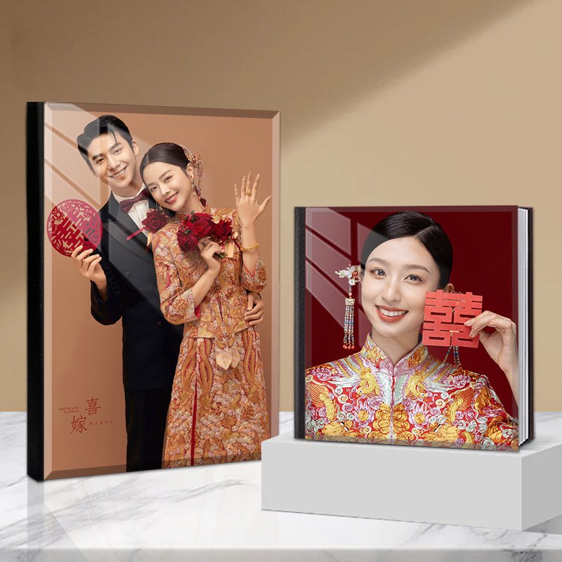 高端水晶照片书定制旗袍婚礼照照片打印成纪念册婚纱写真影集制作