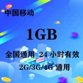 海南移动1GB全国流量日包 无法提速 24小时有效