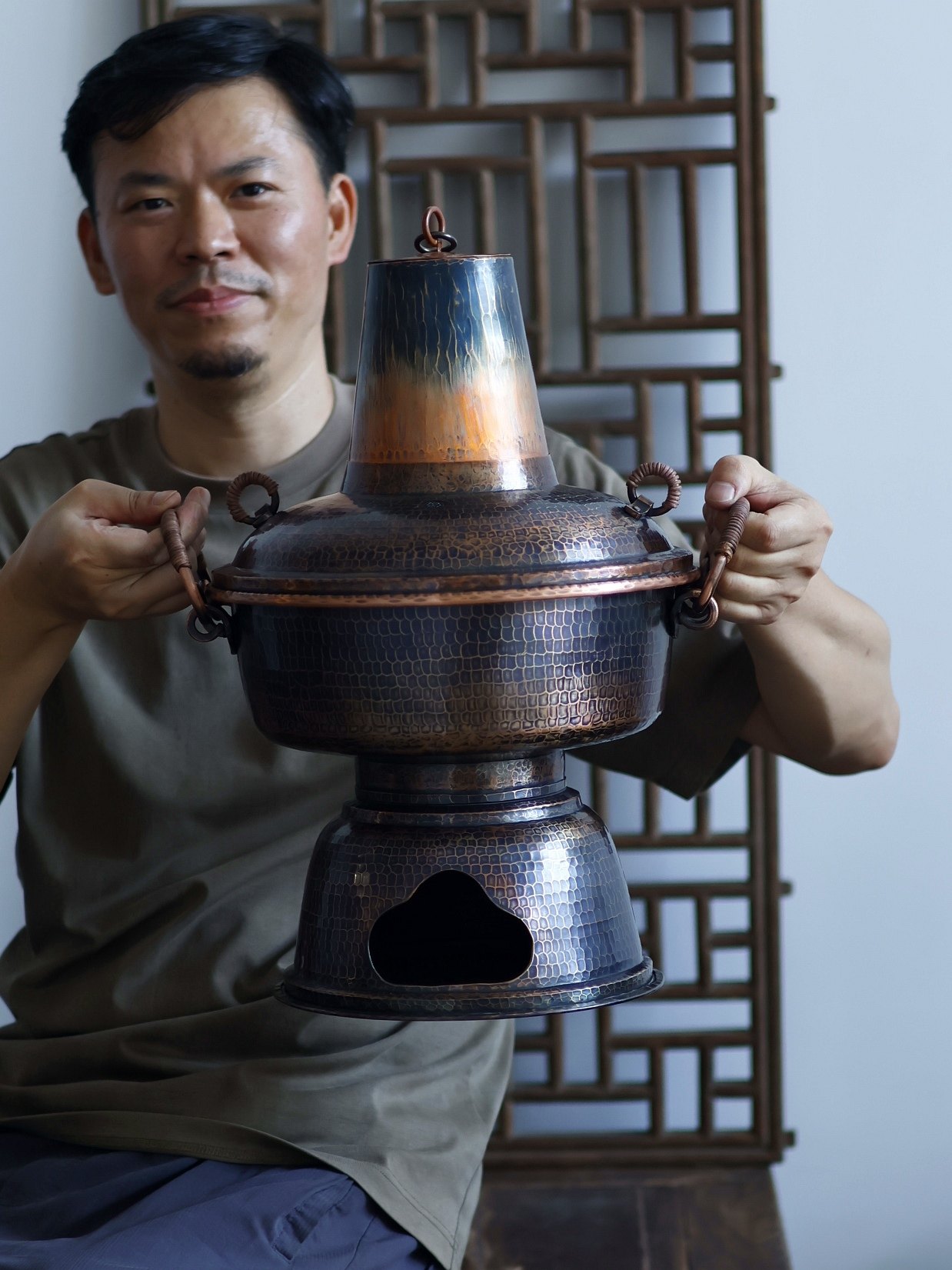 器而不舍/紫铜超厚大火锅/木炭大火锅/烧炭火锅老北京火锅6-8人