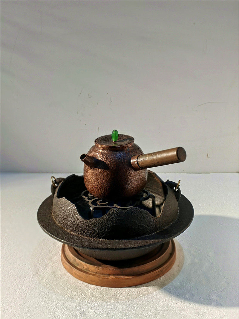 茶炉改造 / 破壳形古铁炉 92 -日本古铁改造，飞碟形带提手，径24