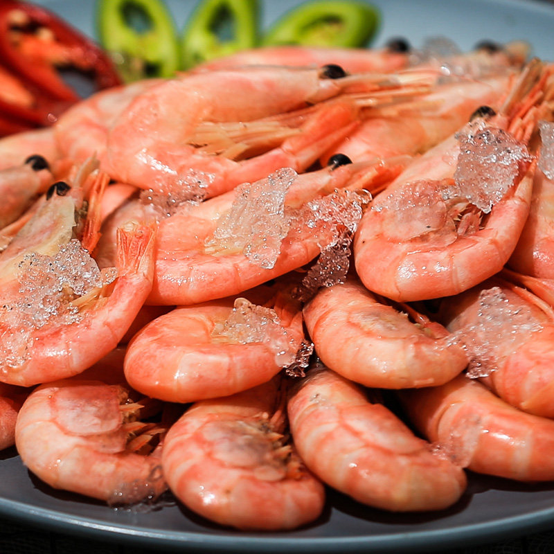 seamix/禧美海产加拿大熟冻北极甜虾2斤盒装深海冰虾鲜甜