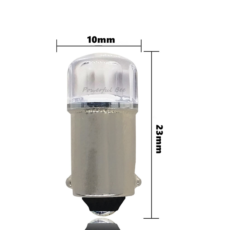 带罩防水摩托车LED前雾灯插泡BA9S/T4W 白光1W汽车示宽车厢牌照灯