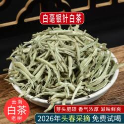 2026年新茶白毫银针云南大白毫南糯山单芽月光白普洱茶生茶春茶叶