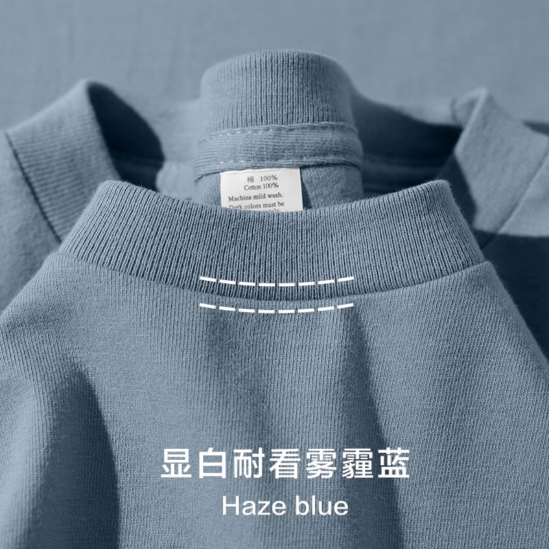 品牌折扣~外贸专柜海外撤回美式新款纯色纯棉百搭宽松短袖T恤打底