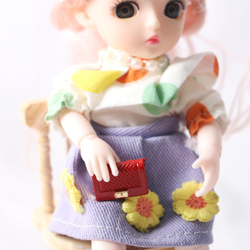 Dollhouse娃娃屋迷你金属手包配件时尚 装饰微缩模型OB11场景饰品