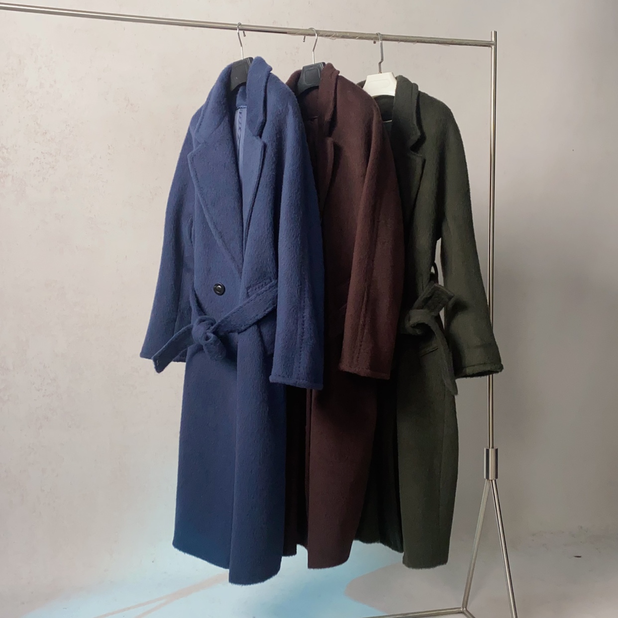 Q62苏丽羊驼38绵羊毛西装领中长款加厚毛呢苏力大衣女外套AN长114