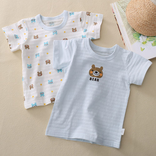 2件装竹节棉儿童短袖T恤
