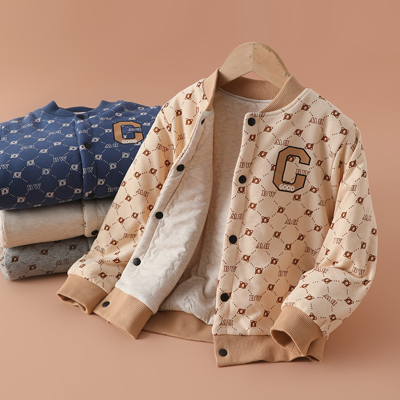 秋冬儿童棉服三层加厚上衣袄子