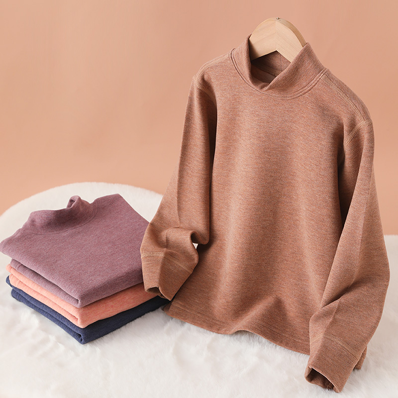 中大童半高领上衣长袖保暖内衣