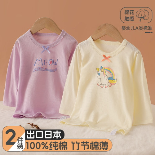 100%纯棉男女童家居服长袖T恤