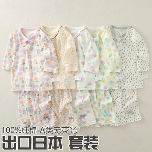 女童护肚七分袖套装儿童居家服
