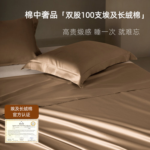 A类双股100支进口埃及棉贡缎床单