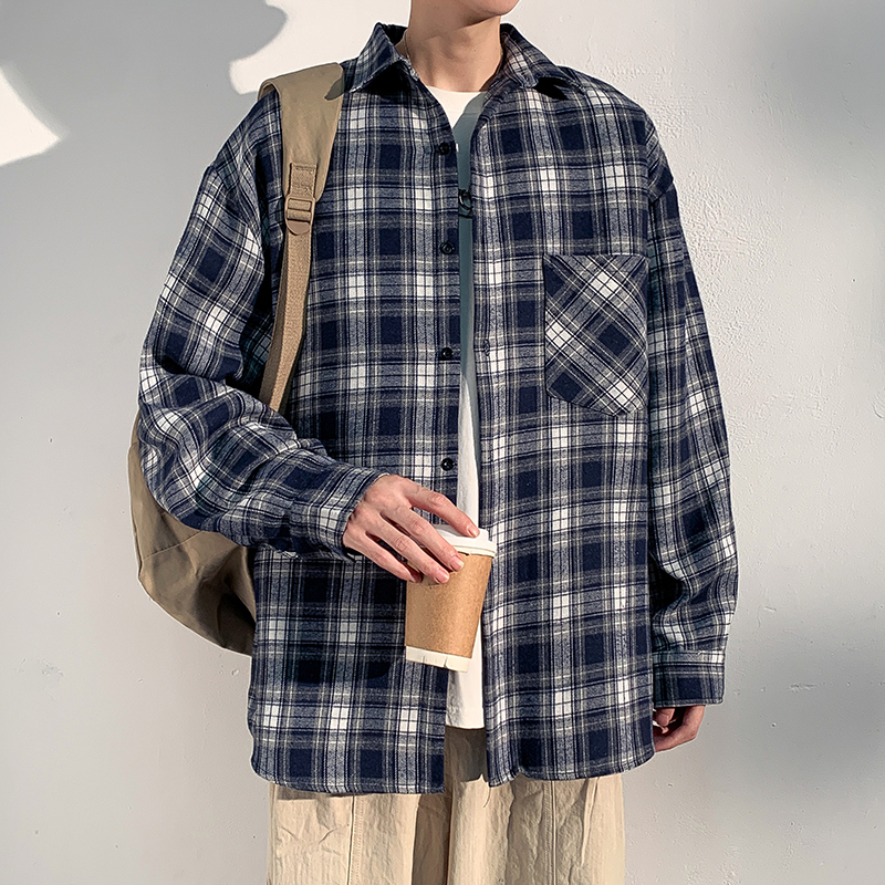 FDR复古男女格子衬衫情侣款