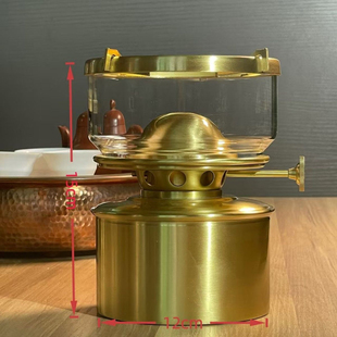 新款纯铜复古煤油灯空气茶炉烧水潮汕中式黄铜煮茶功夫茶具茶灯