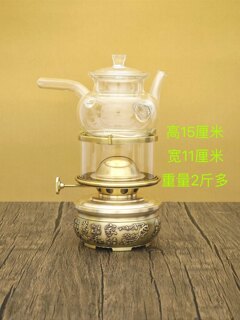 潮汕煮茶煮水茶黄铜新款茶炉煤油灯空气活火烧水精品[家和万事兴]