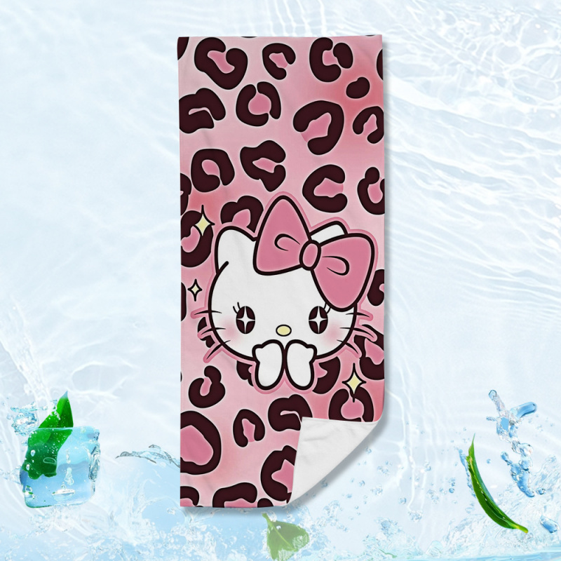 豹纹kitty猫运动毛巾擦汗降温必