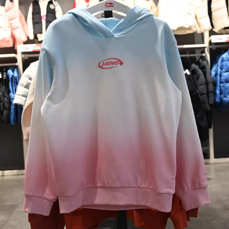 李宁卫衣2026春季新款女大童运动生活系列套头连帽卫衣YWDW090