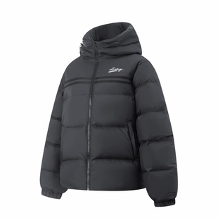 李宁羽绒服女子2025冬季 简洁休闲鸭绒加厚运动短羽绒服AYMV234 款