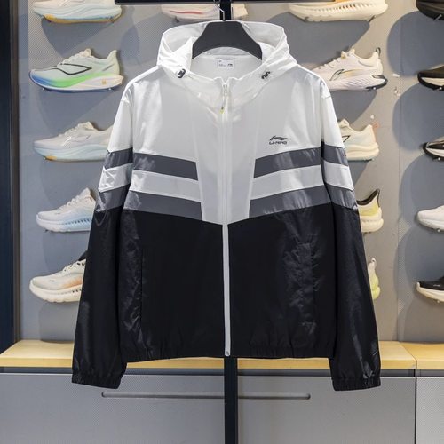 肖战同款李宁运动风衣男女款2025秋款防晒宽松连帽外套AFDV701