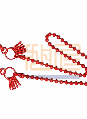 红色8MM球链定制圆珠链日韩版潮流裤链80CM浅蓝色工装裤链 本服饰