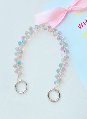 水晶手链七彩色适用于华为pocket 2手机折叠屏挂绳p50pockets新品时尚防丢链三星zflip5手提链oppon3flip挂链