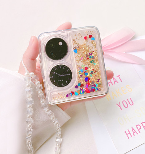 适用华为pocket2手机壳流沙女款