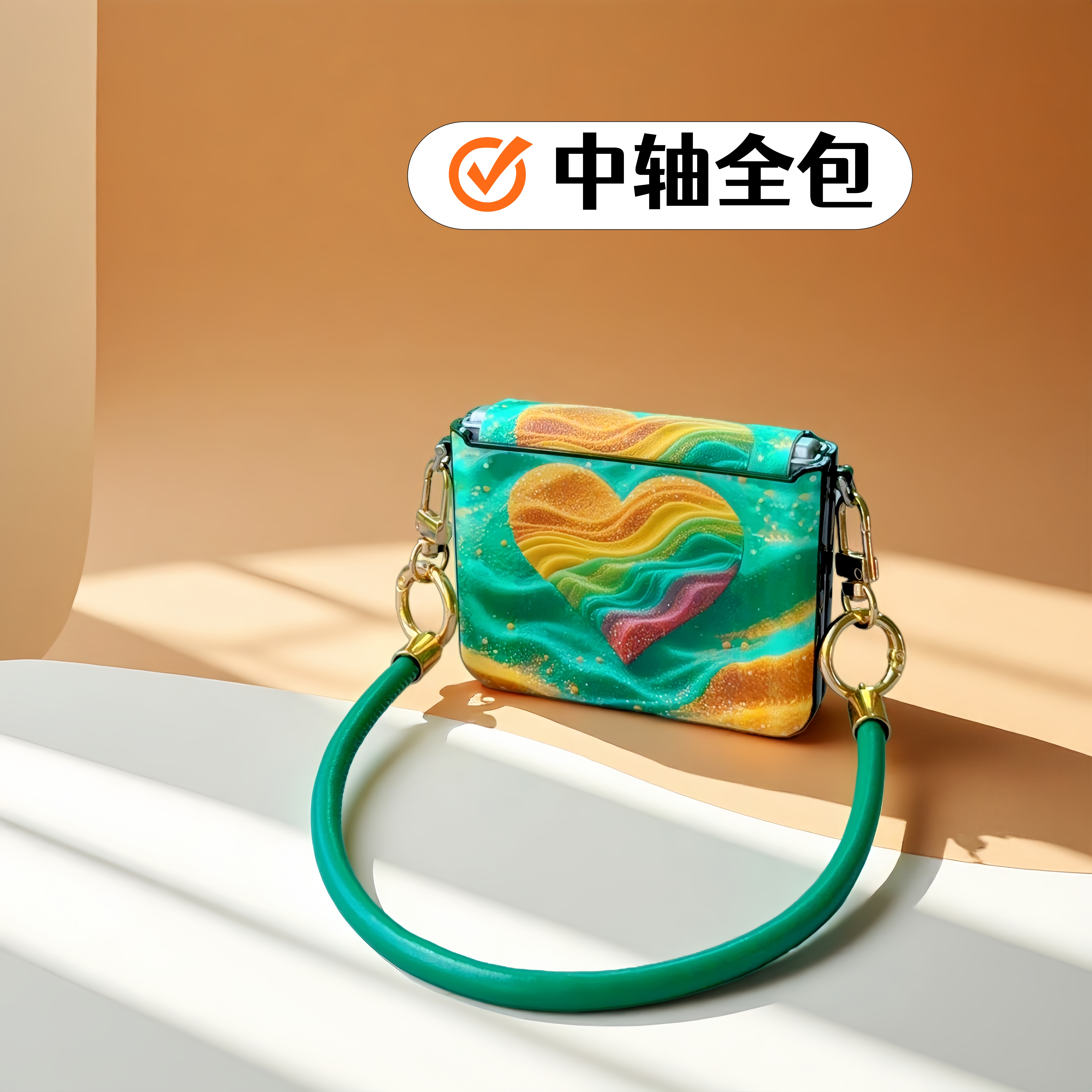 适用华为purax手机壳典藏版女款手提链高级长背链p50 pocket2全包防摔荣耀vflip2保护壳折叠屏转轴包时尚气质