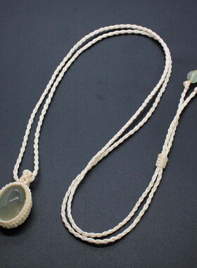 原创新中式古风设计绳编葡萄石晴水吊坠项链显白毛衣链