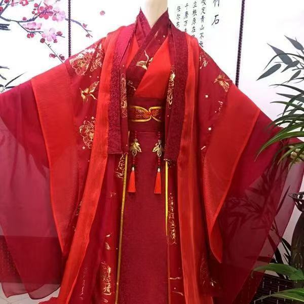 魔道祖师cos 忘羡婚服 红金色古风婚服 魏无羡cos 蓝忘机 蓝湛cos