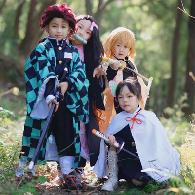 儿童款有售鬼灭之刃cos服炭治郎弥豆子我妻善逸蝴蝶忍动漫服装