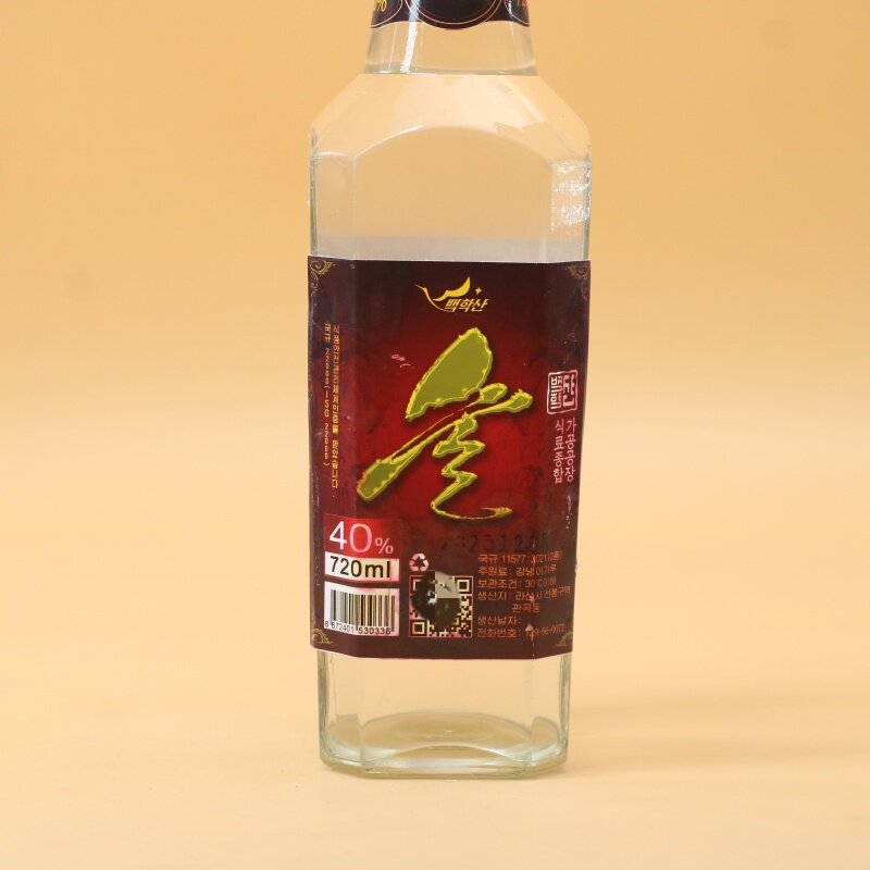 白鹤山烧酒720ml朝鲜原装进口酒陈酿玻璃瓶装过年送礼平壤开城同