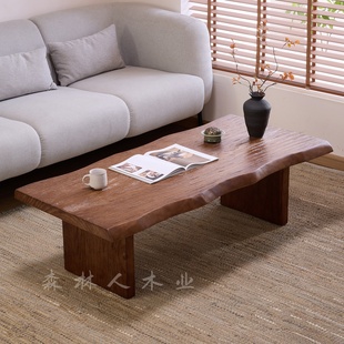 复古实木茶几原木异形客厅茶台民宿酒店做旧侘寂风茶舍榻榻米桌子