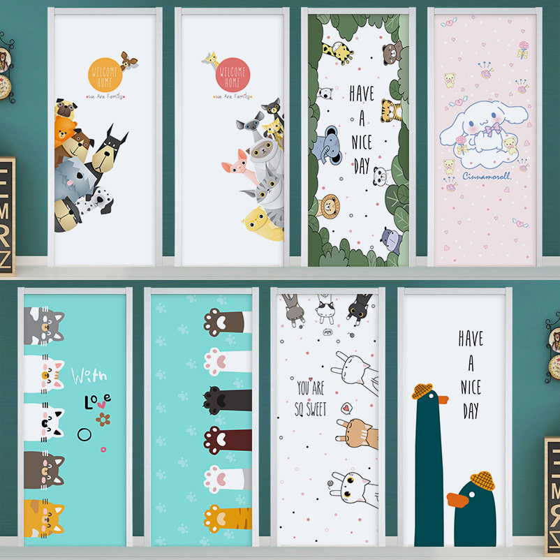 QUQI门贴纸整张自粘翻新定制全贴