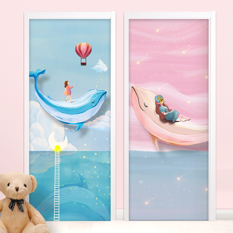 唯美门贴纸整张自粘创意翻新改造